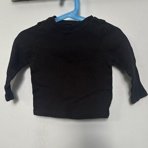 Plain Black Long Sleeve Toddler Shirt